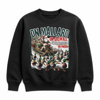 Santa Mallard Sleigh Sweater, Duck Hunting Christmas Sweatshirt, Humorous Duck Hunter Crewneck, Outdoor Holiday Pullover, Xmas Present for Hunter