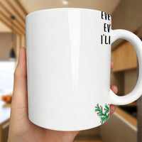 Festive Pine Garland Red Berries Mug, Holiday Wreath Coffee Mug, Winter Botanical Ceramic Cup, Xmas Holiday Mug, Christmas Present