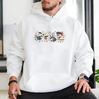 Vintage Americana Winter Holiday Hooded Sweatshirt, Patriotic Snowman Hoodie, Retro USA Christmas Pullover, 4th of July Snowman