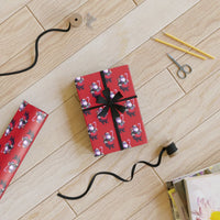 Heavy Metal Holiday Gift Wrap, Skull Santa Christmas Wrapping Paper, Gothic Santa Claus Wrapping Paper, Rocker Xmas Present Gift Wrap