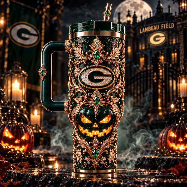 GB Midnight Filigree - Emerald, Gold and a Carved Grin - main