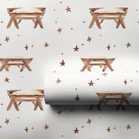 Watercolor Christian Christmas Gift Wrap, Nativity Manger Wrapping Paper, Religious Holiday Wrapping Paper, Faith Church Gift Wrap Roll