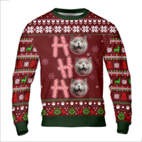 Custom Pet Photo Christmas Sweater, Custom Cat Ugly Sweater, Ho Ho Ho Cat Lover Holiday Sweater, Humorous Xmas Sweatshirt, Present for Cat Mom