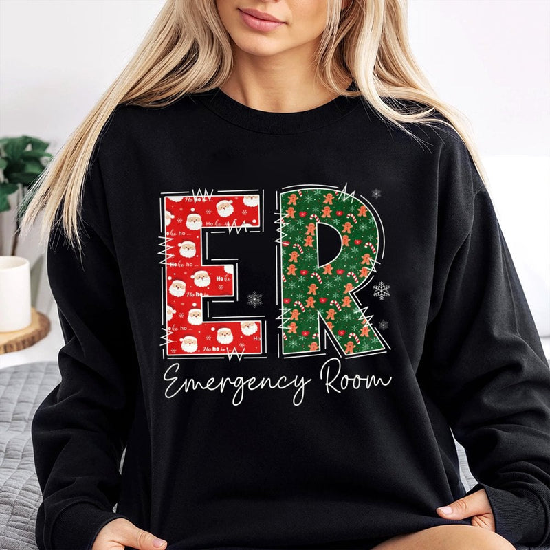 Emergency Room Holiday Sweater, ER Nurse Christmas Sweatshirt, Medical Healthcare Xmas Crewneck Pullover, RN Nurse Christmas Present