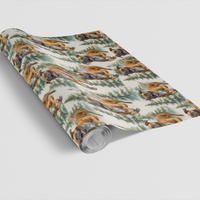 Boxer Christmas Gift Wrap, Boxer Dog Wrapping Paper, Woodland Dog Holiday Wrapping Paper, Dog Lover Xmas Gift Wrap Roll, Pet Present Paper
