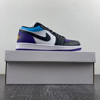 Low Top Sneakers, Black Purple Colorway, Lace Up Design, Casual Gift for Sneaker Fans