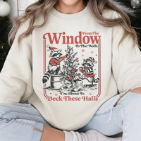 Deck the Halls Crewneck, Raccoon Christmas Sweatshirt, Humorous Trash Panda Sweatshirt, Adorable Animal Xmas Pullover, Holiday Winter Sweatshirt