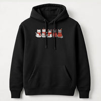Festive Kittens Holiday Sweatshirt, Adorable Cat Christmas Hoodie, Winter Cat Lover Pullover Hoodie, Adorable Kitten Xmas Hoodie, Cat Lover Present