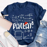 Fa La Santa Hat Holiday T-Shirt, Math Teacher Christmas Shirt, Humorous Math Teacher Xmas Tee, Educator Present, Teacher Unisex T-Shirt