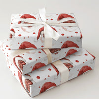 Watercolor Christmas Gift Wrap, Black Santa Wrapping Paper, African American Santa Wrapping Paper, Holiday Present Wrap Paper