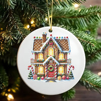 Holiday Gingerbread Tree Ornament, Gingerbread House Christmas Ornament, Adorable Winter Gingerbread Ornament, Xmas Decor, Holiday Baker Present