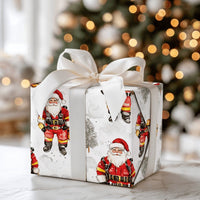 First Responder Christmas Gift Wrap, Firefighter Santa Wrapping Paper, Winter Santa Gift Wrapping Paper, Fire Dept Holiday Gift Wrap