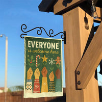 Inclusive Christmas Garden Flag, Everyone Is Welcome Here Garden Flag, Diversity Yard Flag, Welcome Lawn Banner, Holiday Garden Flag