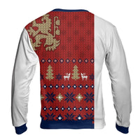 Patriotic Czech Flag Reindeer Graphic Crewneck, Czech Republic Lion Ugly Christmas Sweatshirt, Winter Holiday Sweater, Czechia Xmas Present