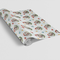 Santa Hat Dog Gift Wrap, Weimaraner Christmas Wrapping Paper, Festive Puppy Present Wrap, Holiday Pet Lover Present Packaging Paper Roll