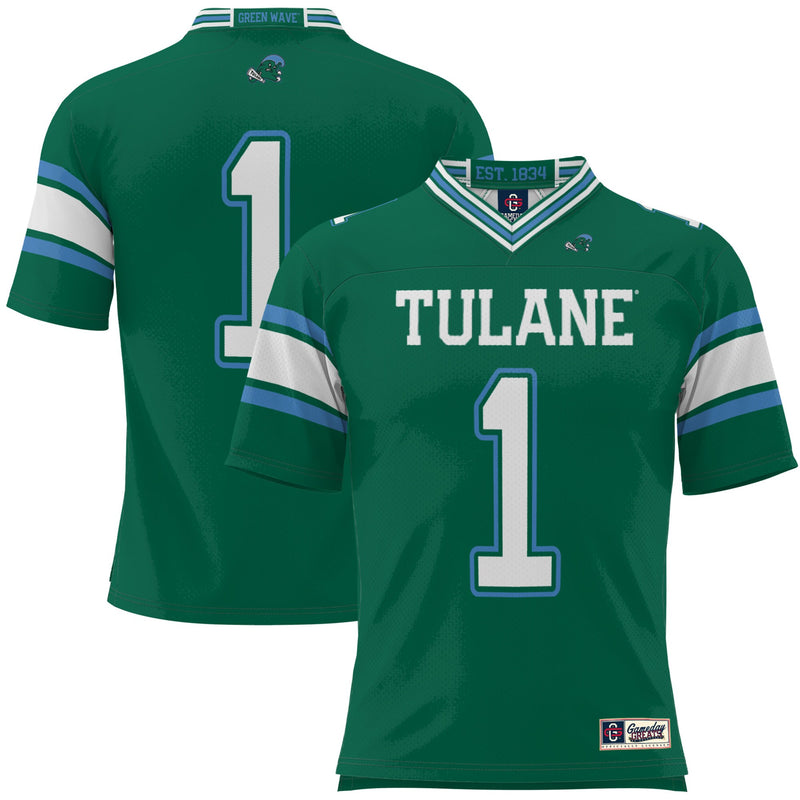 #1 Tulane Green Wave Football Jersey - Green