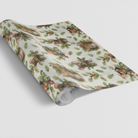 Forest Animal Christmas Gift Wrap, Winter Woodland Mice Wrapping Paper, Holiday Mouse Present Paper Roll, Nature Xmas Wrapping Paper