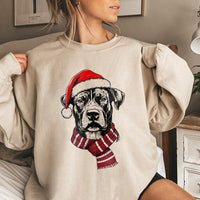 Adorable Santa Hat Dog Sweater, Christmas Dog Sweatshirt, Holiday Dog Lover Sweatshirt, Festive Pet Dog Sweatshirt, Puppy Xmas Pullover Crewneck