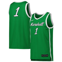 #1 Marshall Thundering Herd Replica Basketball Jersey - Kelly Green