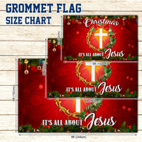 Religious Holiday Garden Flag, Its All About Jesus Christmas House Flag, Double Sided Christian Faith Yard Flag, Xmas Porch Decor