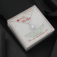 Cubic Zirconia Pendant Necklace, Eternal Hope Necklace for Wife, White Gold Pendant Necklace, Romantic Christmas Jewelry Present for Her