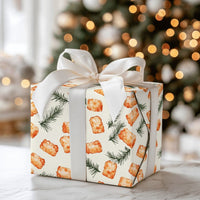 Humorous Foodie Holiday Gift Wrap, Tater Tot Christmas Wrapping Paper, Whimsical Potato Pine Wrapping Paper, Secret Santa Xmas Gift Wrap Roll
