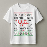 Humorous Medical Ugly Sweater Shirt, Nurse Christmas T-Shirt, Holiday Doctor Tee, Adorable Hospital Staff Graphic T-Shirt, Xmas RN Present for Women