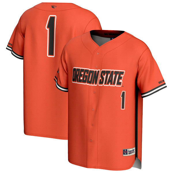 #1 Oregon State Beavers Lightweight Baseball Fashion Jersey - Orange