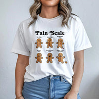 Humorous Nurse Christmas Shirt, Gingerbread Pain Scale T-Shirt, Adorable Nursing Humor Graphic Tee, RN Medical Staff Holiday Shirt, Hospital Present