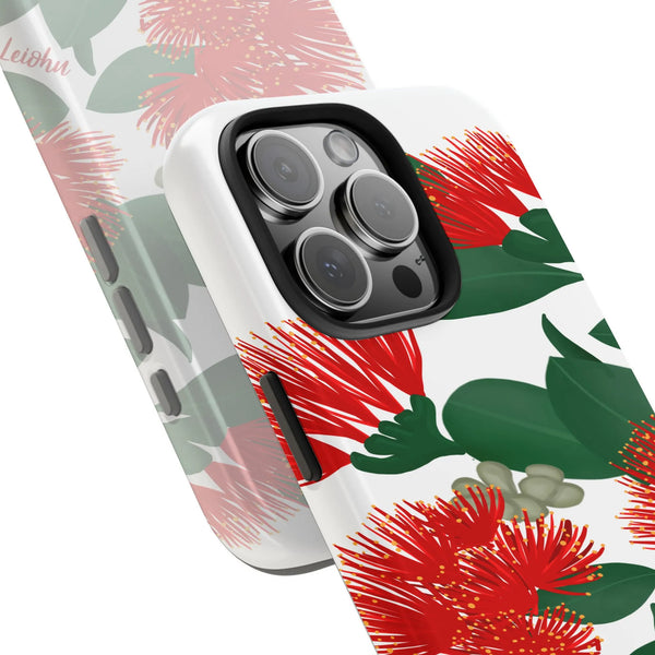 New Zealand Christmas Tree Phone Cover, Pohutukawa Flower iPhone Tough Phone Case, Dual Layer Botanical Case, Kiwi Nature Pre