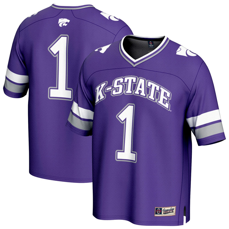 #1 Kansas State Wildcats Lightweight Collegiate Football Fashion Jersey - Purple