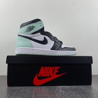 Retro High Top Sneakers, Mint Green Black Colorway, Lace Up Design, Casual Gift for Sneaker Fans