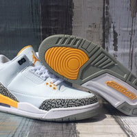 Sneakers, White Yellow Colorway, Lace Up Design, Casual Gift for Sneaker Fans