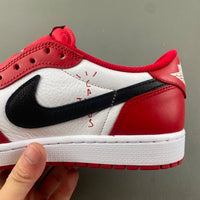 Low Top Sneakers, White Red Colorway, Reverse Hook Design, Lace Up Design, Casual Gift for Sneaker Fans