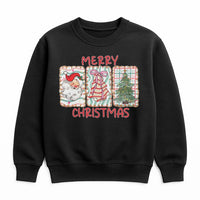 Retro Santa Claus Holiday Tree Crewneck, Merry Christmas Sweatshirt, Vintage Xmas Graphic Sweater, Comfy Winter Season Pullover
