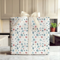 Gold Gymnast Snowflake Gift Wrap, Gymnastics Christmas Wrapping Paper, Winter Sports Holiday Wrapping Paper, Athlete Xmas Wrapping Paper