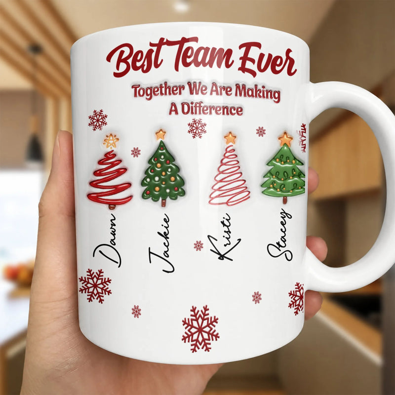 Personalized Christmas Coworker Coffee Mug, Best Team Ever Ceramic Mug, Office Appreciation Mug, Team Employee Present