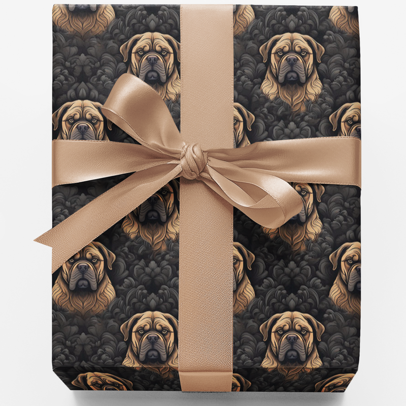 Dog Lover Holiday Gift Wrap, Mastiff Dog Wrapping Paper, Gentle Giant Pet Present Paper, Christmas Dog Wrapping Paper, Dog Breed Gift Wrap