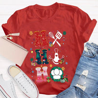 Lunch Lady Snowflake Holiday T-Shirt, School Lunch Lady Christmas Shirt, Cafeteria Staff Xmas Tee, Adorable Lunch Lady Christmas Present