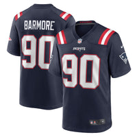 New England Patriots Christian Barmore Navy Player Game Jersey