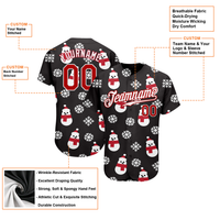Personalized Holiday Baseball Jersey Shirt, Custom Snowman Christmas Baseball Jersey, Xmas Stitched Jersey Uniform, Winter Holiday Fan Present