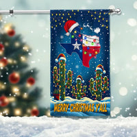 Lone Star State Holiday Yard Flag, Texas Merry Christmas Yall Garden Flag, Southern Christmas Garden Flag, Winter Lawn Decor Present