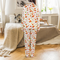Woodland Animal Holiday Pajamas, Fox Christmas Satin Pajama Set, Festive Winter Pajamas, Adorable Fox Sleepwear Set, Comfy Holiday Present for Her