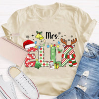 Custom Name Holiday Shirt, Personalized Christmas Snowflake T-Shirt, Festive Winter Family Graphic Tee, Matching Xmas Present Top