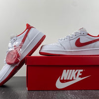 Low Top Sneakers, White Red Colorway, Lace Up Design, Casual Gift for Sneaker Fans