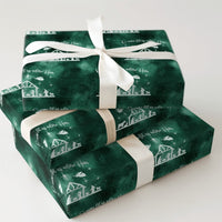 Nativity Scene Christmas Gift Wrap, O Come Let Us Adore Him Wrapping Paper, Christian Holiday Paper, Emerald Green Holy Family Present Wrap