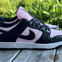 Low Top Sneakers, Black Pink Colorway, Lace Up Design, Casual Gift for Sneaker Fans