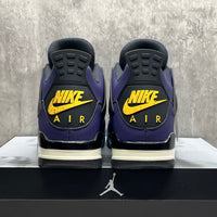 Mid Top Sneakers, Purple Gold Colorway, Lace Up Design, Casual Gift for Sneaker Fans