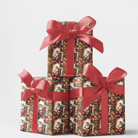 Santa Checking List Gift Wrap, Vintage Santa Christmas Wrapping Paper, Nostalgic Holiday Wrapping Paper, Retro Xmas Gift Wrap