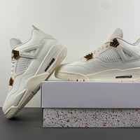 Low Top Sneakers, White Gold Colorway, Metallic Finish, Lace Up Design, Casual Gift for Sneaker Fans